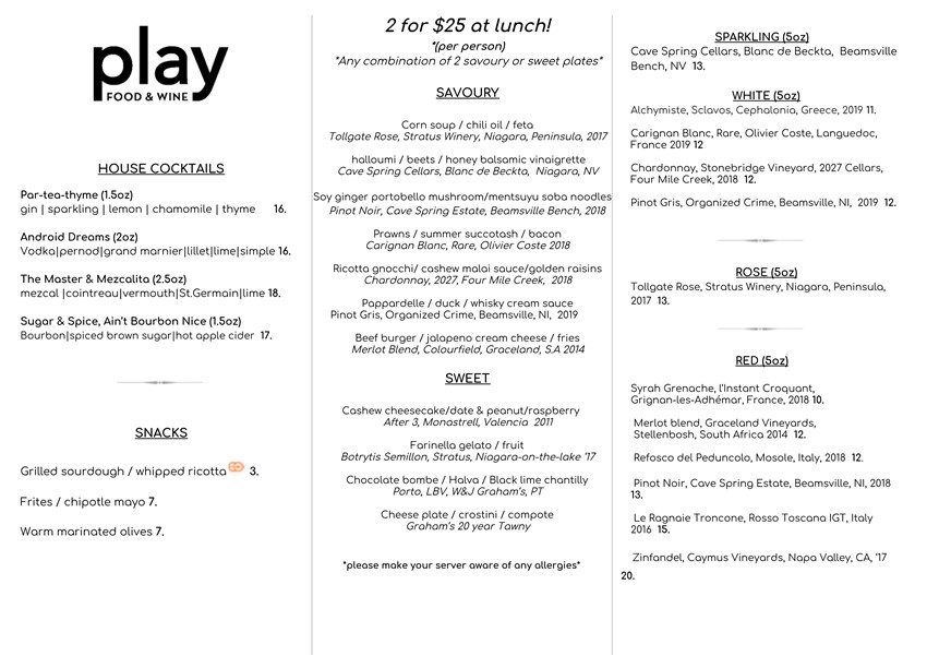 Menus