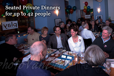 Seated Private Dinners for up to 42 people
